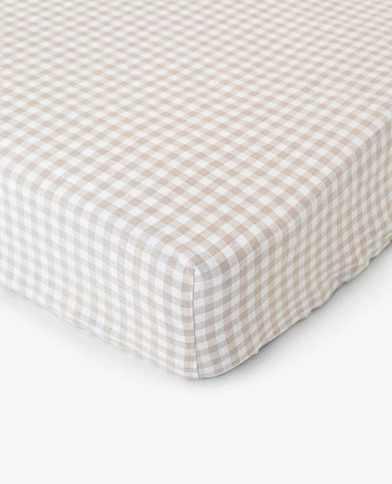 Haven Beige Gingham Crib Sheet - Everetts Place