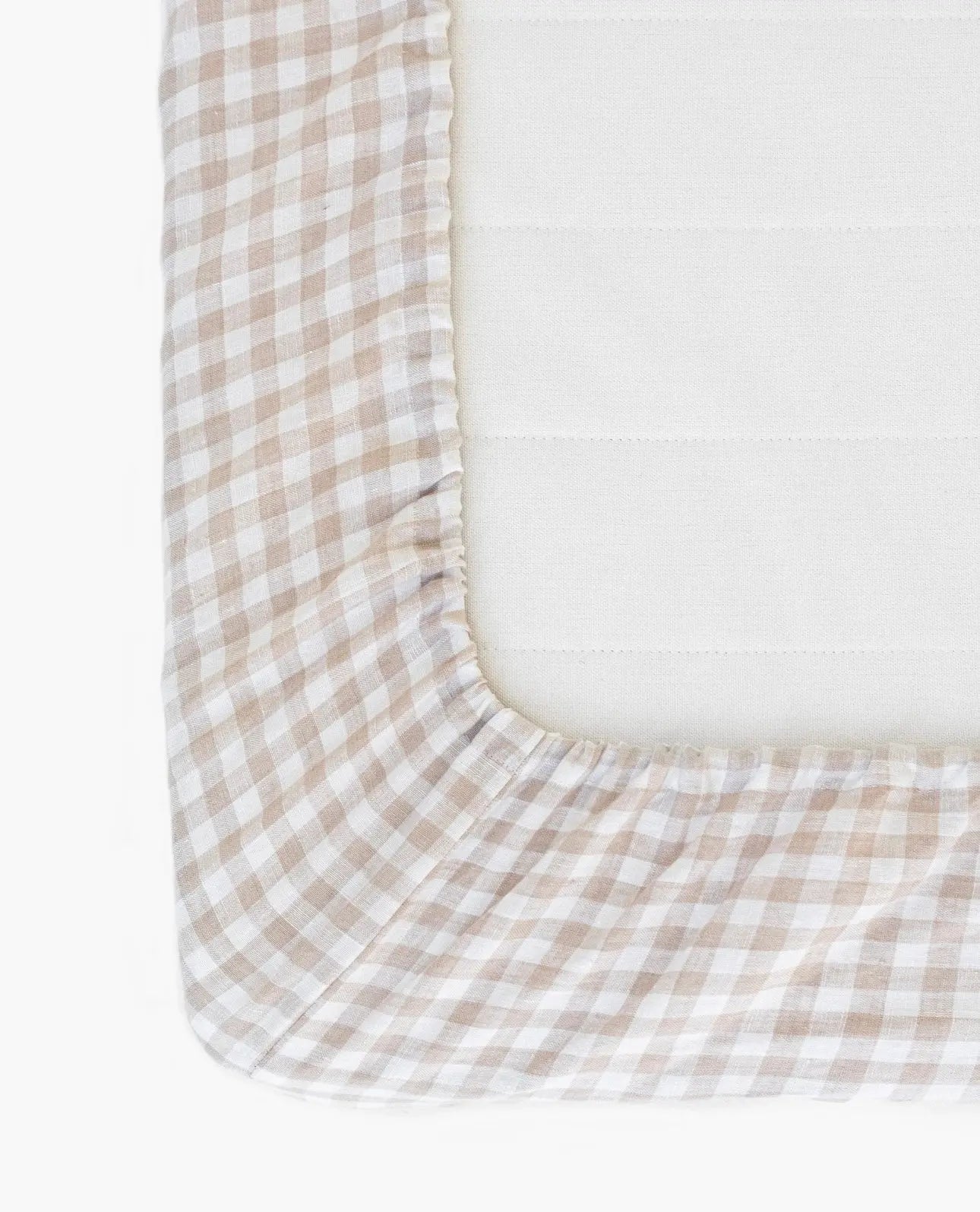 Haven Beige Gingham Crib Sheet - Everetts Place