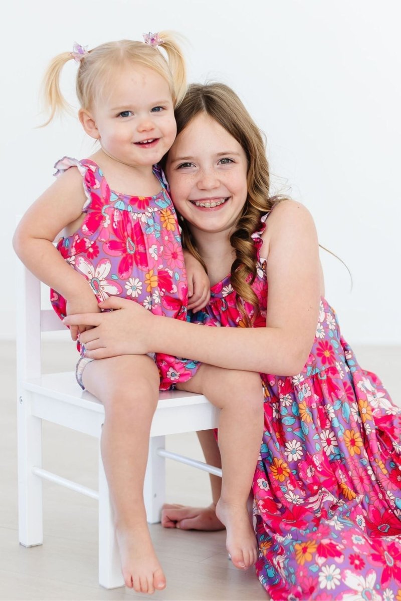 Mila & Rose ® Hawaiian Floral Ruffle Cross Back Romper Mila And Rose - Everetts Place Boutique - 