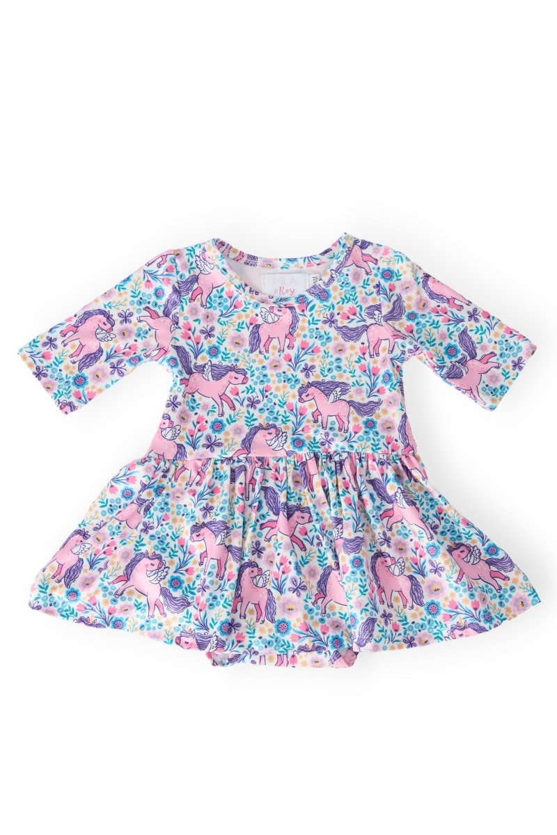 Mila & Rose ® Head In The Clouds Twirl Bodysuit 3 4 Sleeve For Babies - Everetts Place Boutique - 