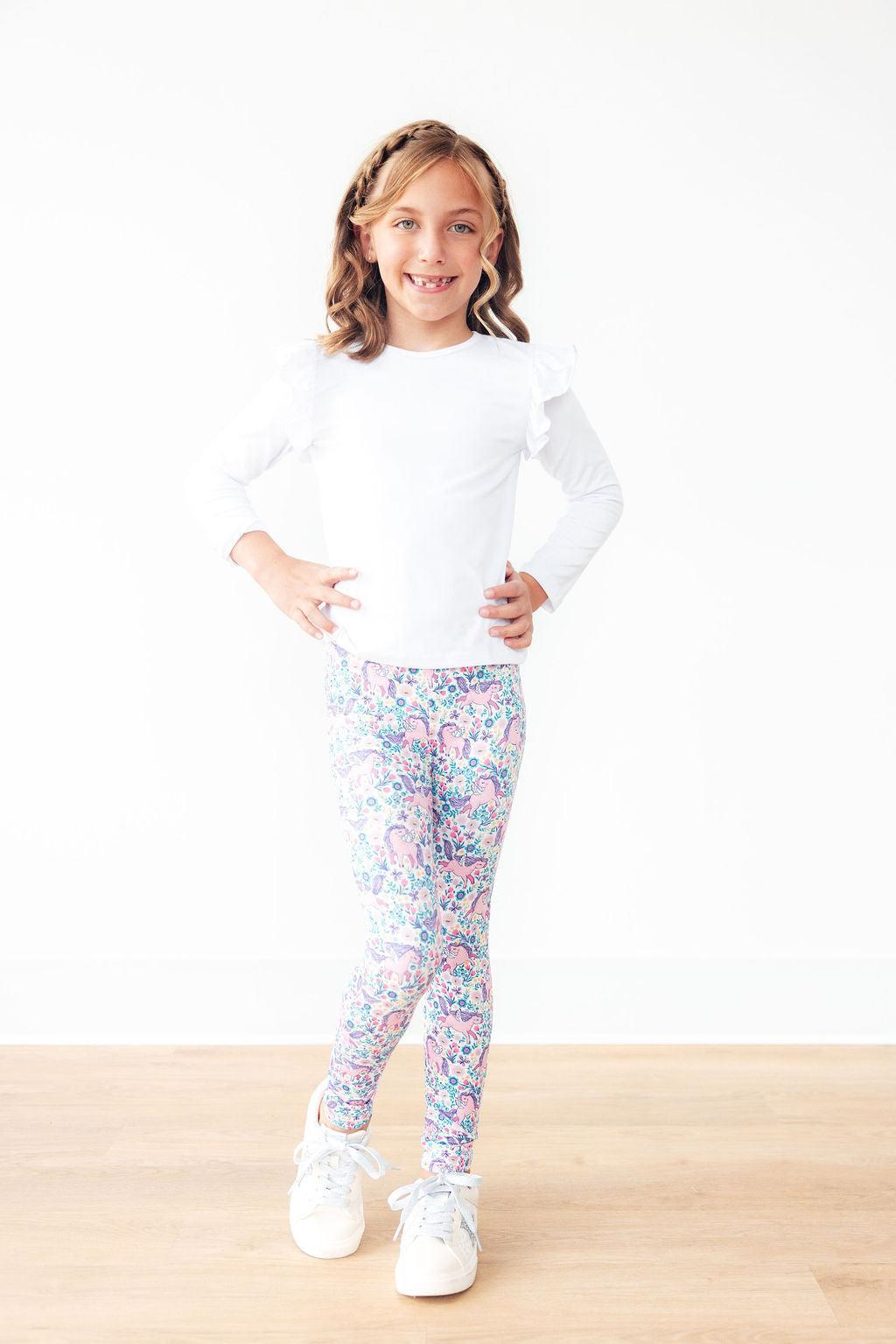 Mila & Rose Head in the Clouds organic cotton baby leggings with cloud print
