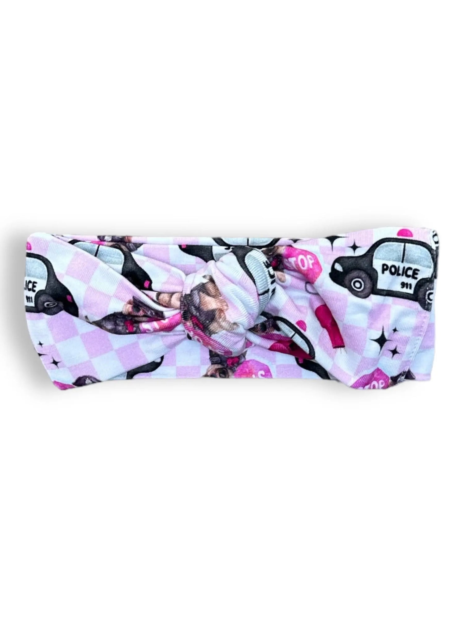 Headband Bow, Pink Police Miller & Co. Everetts Place Boutique