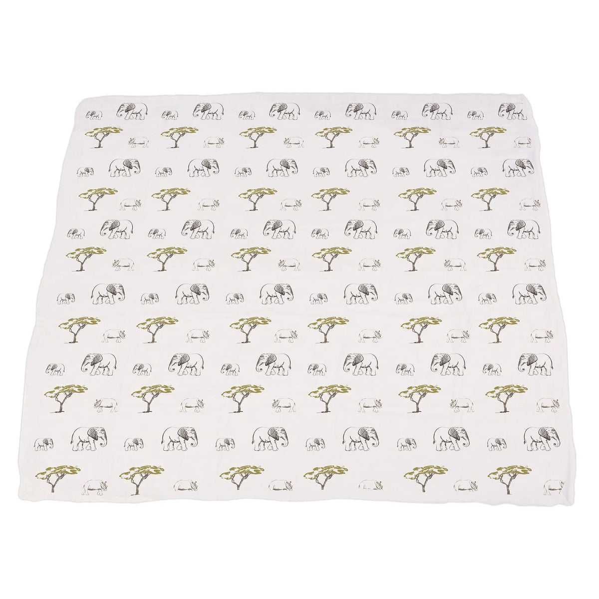 Hear Me Roar Lion and Rhinos and Elephants Bamboo Newcastle Blanket Newcastle Classics 