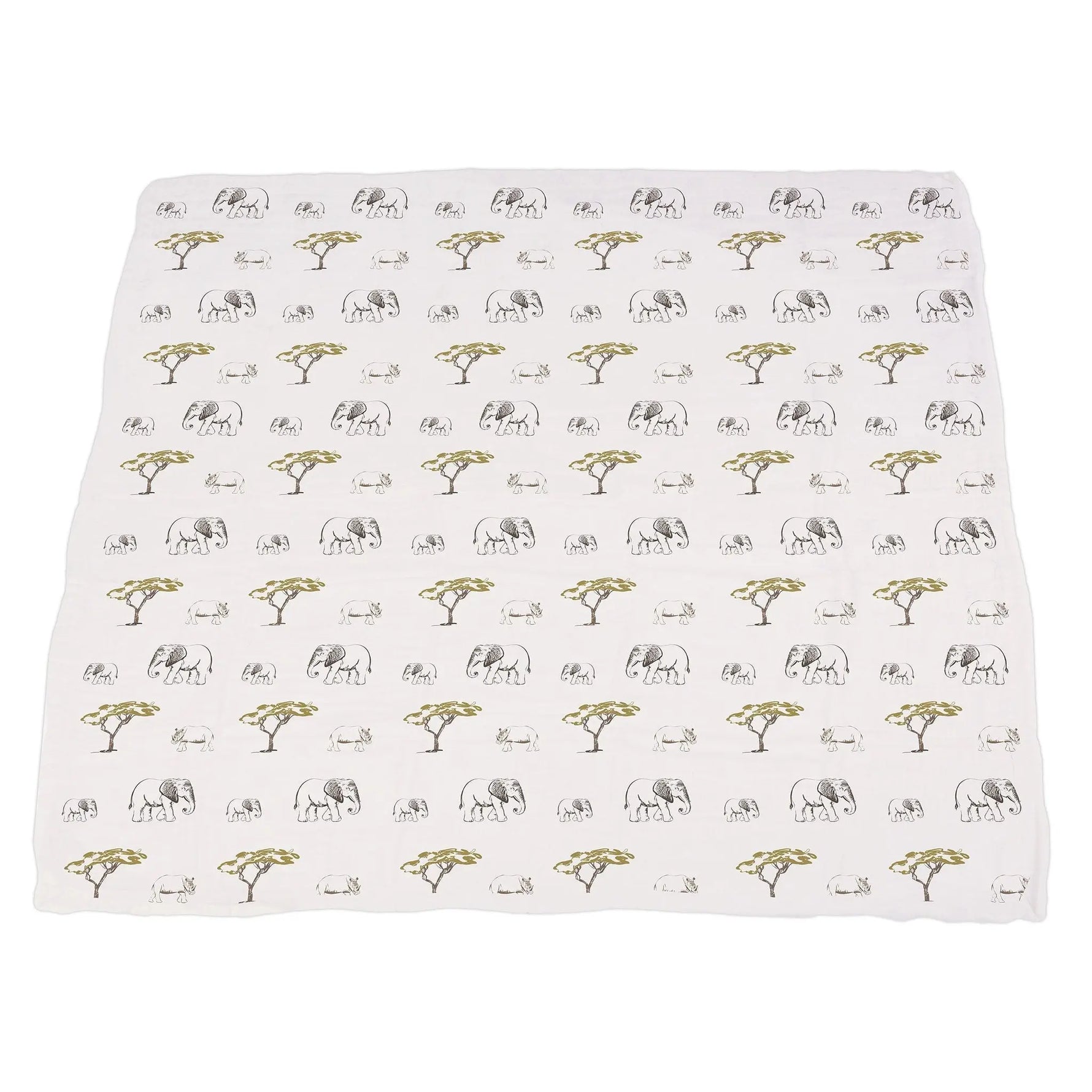 Hear Me Roar Lion and Rhinos and Elephants Bamboo Newcastle Blanket Newcastle Classics 
