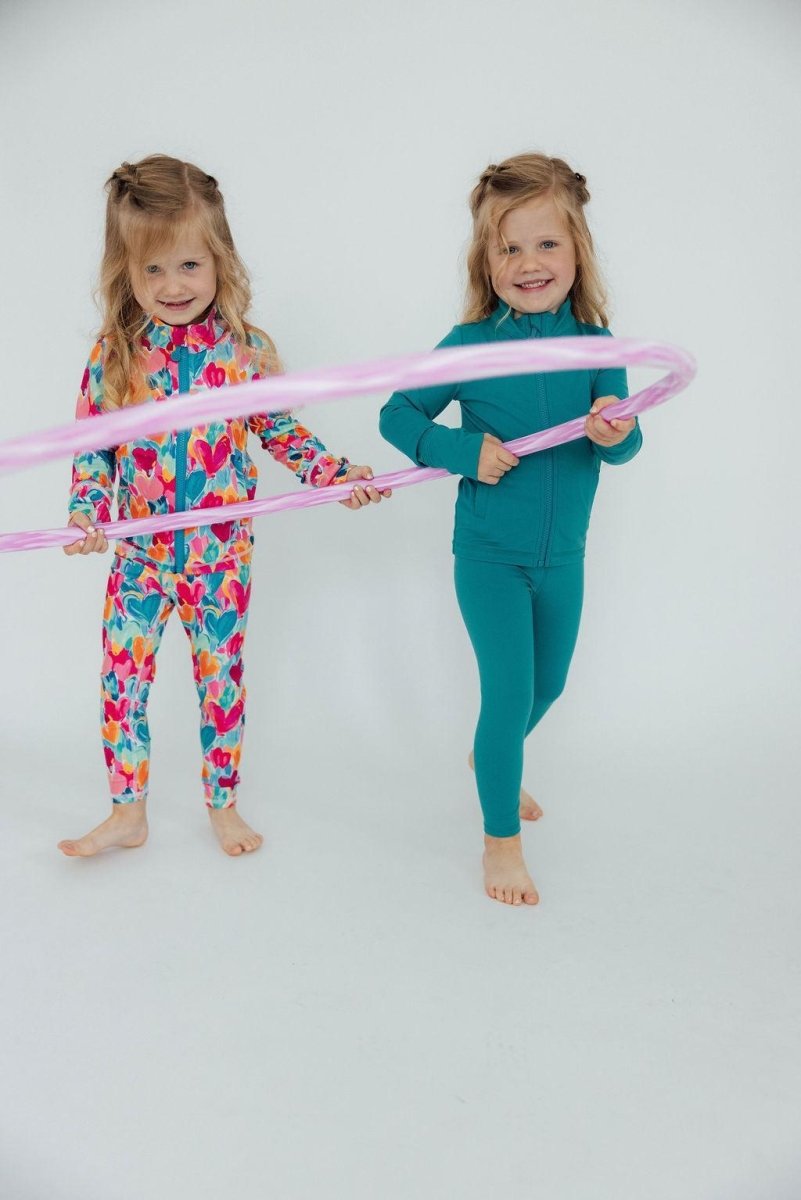 Mila & Rose ® Heart Hustle Full Zip Ruffle Active Jacket For Girls Yoga - Everetts Place Boutique - 