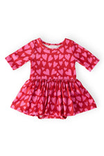 Hearts and Hugs Three Quarter Sleeve Twirl Bodysuit Mila & Rose ® Everetts Place: Online Boutique