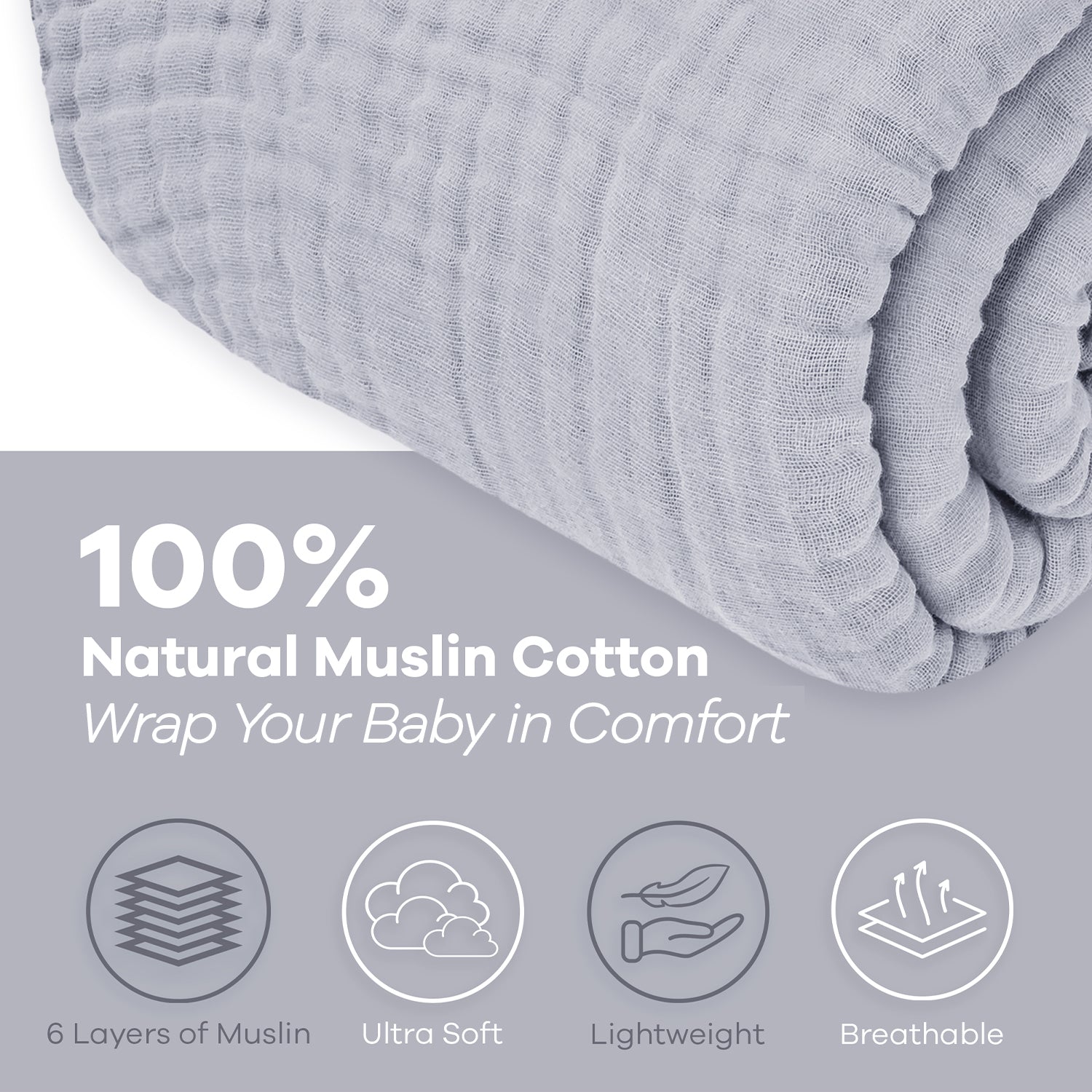 Heather Adult Muslin Cotton Blanket Warm Breathable Cozy Comfy Cubs Everetts Place: Online Boutique