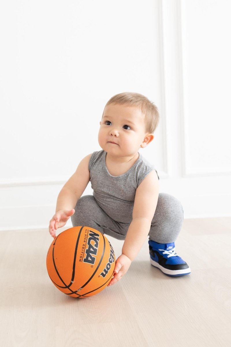 Mila & Rose ® Heather Gray Tank One Piece Jogger For Kids Unisex Everyday - Everetts Place Boutique - 