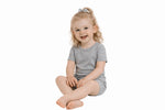 Heathered Gray, Bamboo Two Piece Short Sleeve & Shorts Pajama Set - Sleeve, Happiness, Baby & Toddler Clothing, Neck, Facial expression | Everetts Place