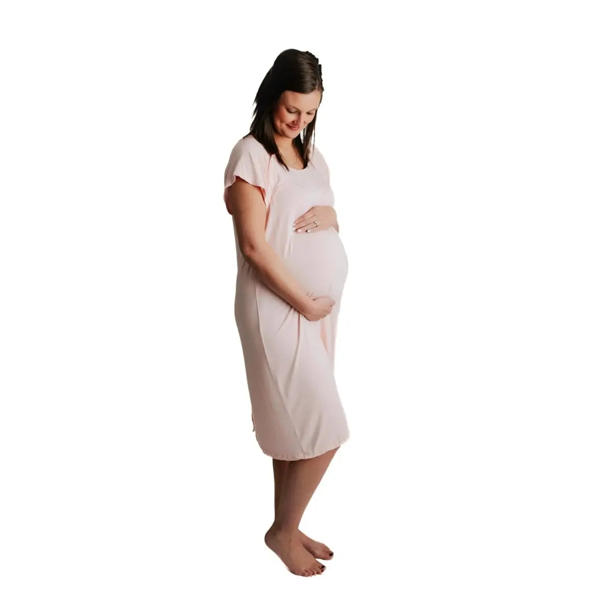 Three Little Tots Heavenly Pink Mommy Labor and Delivery Nursing Hospital Gown - 