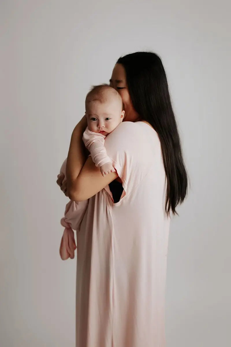 Three Little Tots Heavenly Pink Mommy Labor and Delivery Nursing Hospital Gown - 
