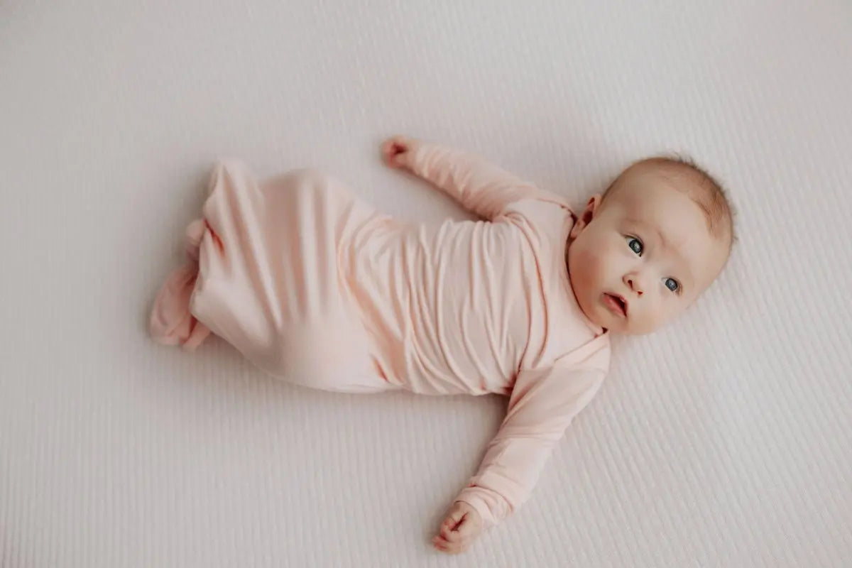 Three Little Tots Heavenly Pink Newborn Knotted Baby Gown - 