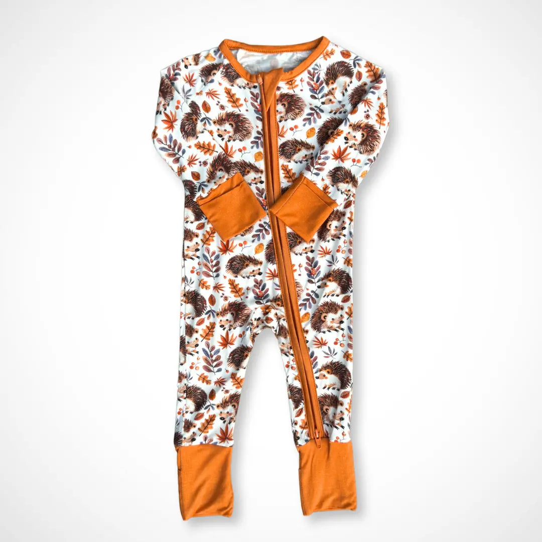 Kolorful Hedgehog Bamboo Baby Pajama One-Piece Sleeper with Two-Way Zipper - Apparel & Accessories > Clothing > Baby & Toddler Clothing > Baby & Toddler Sleepwear Pajama