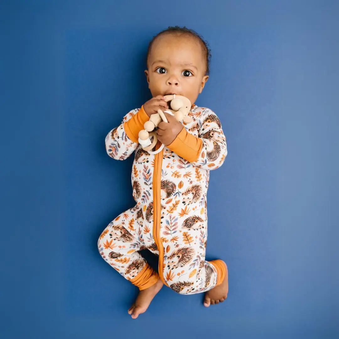 Hedgehog Bamboo Baby Pajama One-Piece Sleeper with Two-Way Zipper Kolorful Everetts Place: Online Boutique 36.00