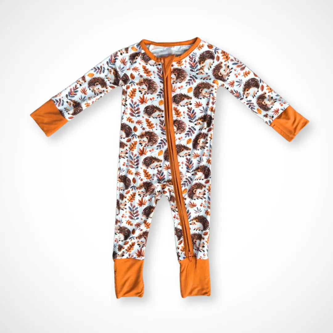 Hedgehog Bamboo Baby Pajama One-Piece Sleeper with Two-Way Zipper Kolorful Everetts Place: Online Boutique 36.00
