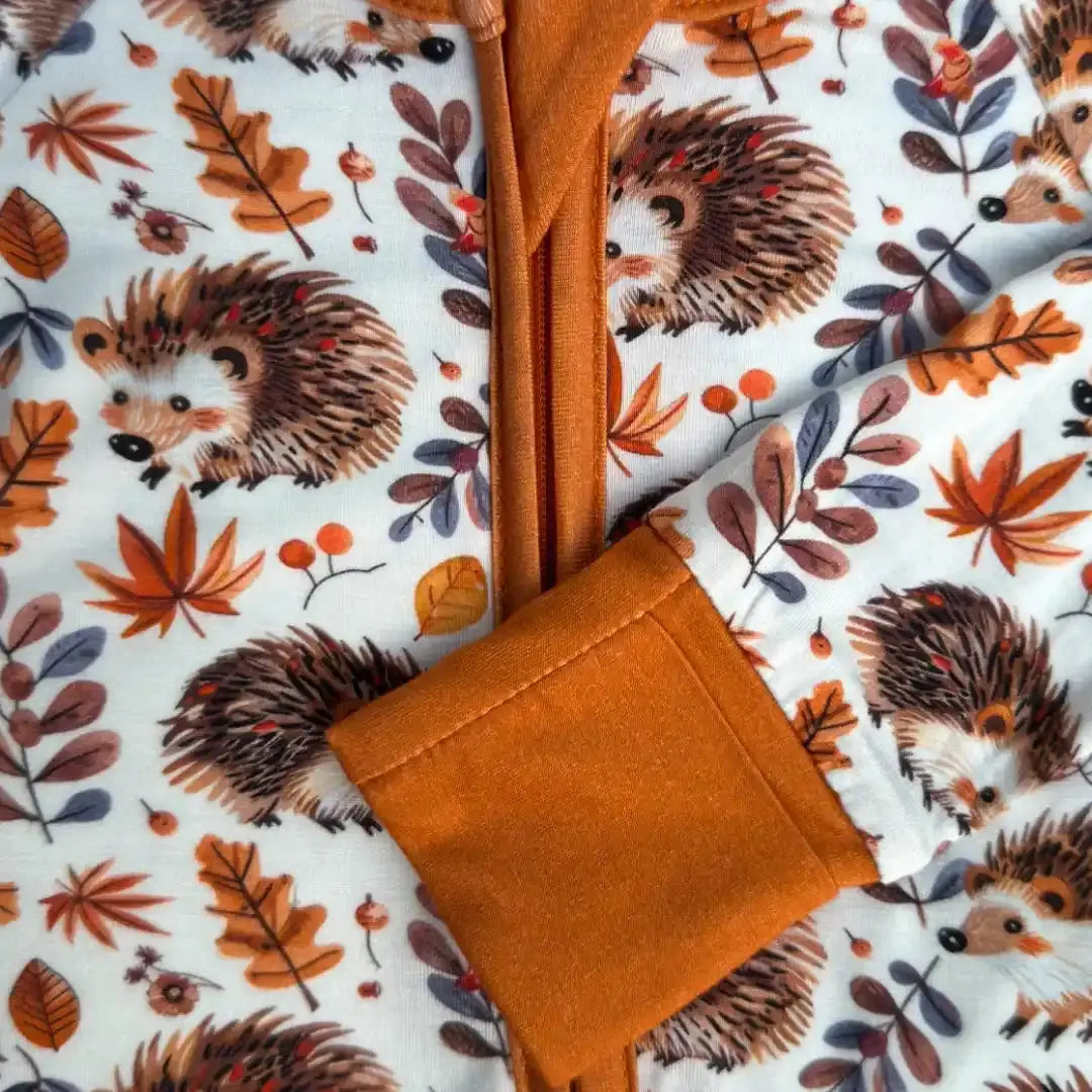Hedgehog Bamboo Baby Pajama One-Piece Sleeper with Two-Way Zipper Kolorful Everetts Place: Online Boutique 36.00