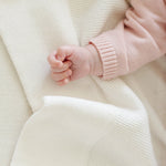 Heirloom Cotton Knit Receiving Blanket Cable Knit Saranoni - Everetts Place Boutique