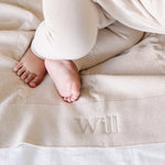 Heirloom Cotton Knit Receiving Blanket Cable Knit Saranoni - Everetts Place Boutique