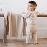 Heirloom Cotton Knit Receiving Blanket Cable Knit Saranoni - Everetts Place Boutique