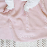 Heirloom Cotton Knit Receiving Blanket Cable Knit Saranoni - Everetts Place Boutique