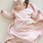 Heirloom Cotton Knit Receiving Blanket Cable Knit Saranoni - Everetts Place Boutique