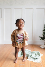 Little Joy Co. Here Comes Santa Claus Sweatshirt Romper - Everetts Place Boutique - 