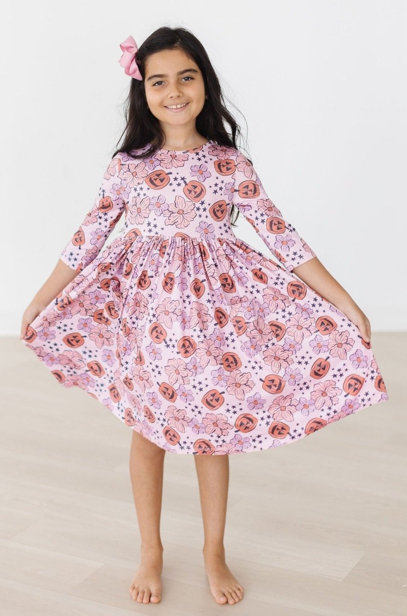 Mila & Rose ® Here for the Candy Pocket Twirl Dress Three Quarter Sleeve - Everetts Place Boutique - 