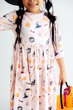 Hey Boo Three Quarter Sleeve Pocket Twirl Dress For Toddlers Mila & Rose ® Everetts Place: Online Boutique