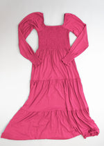 Bubble Baby Hibiscus | Adult Long Sleeve Smocked Dress - 
