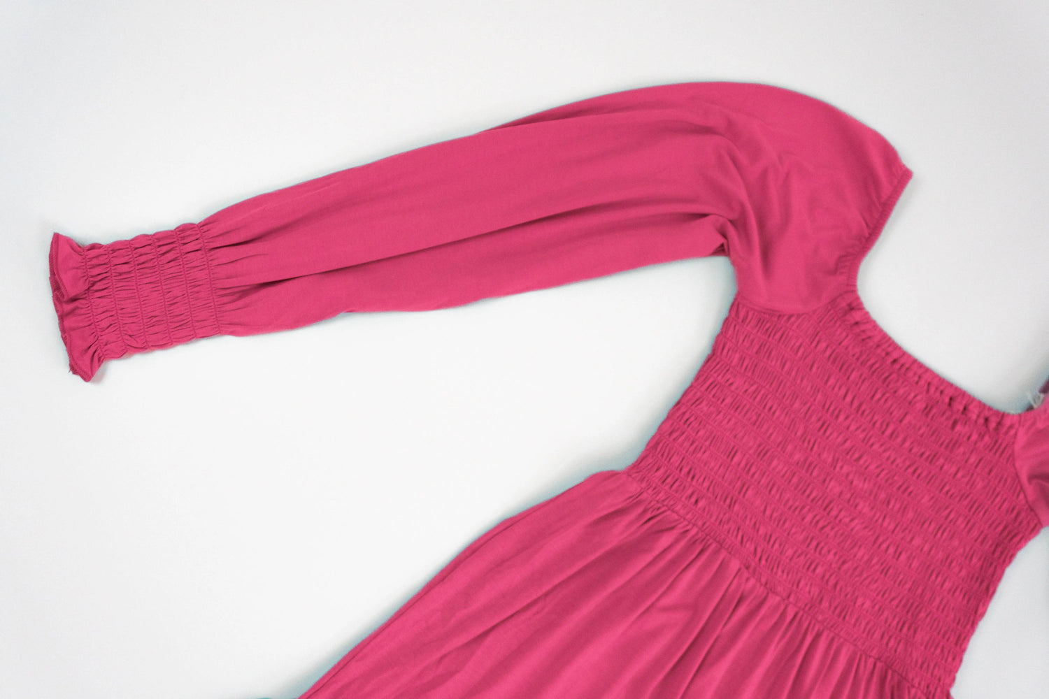 Bubble Baby Hibiscus | Adult Long Sleeve Smocked Dress - 