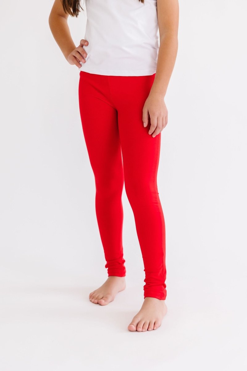Mila & Rose ® High Waisted Red Leggings For Layering Under Dresses - Everetts Place Boutique - 