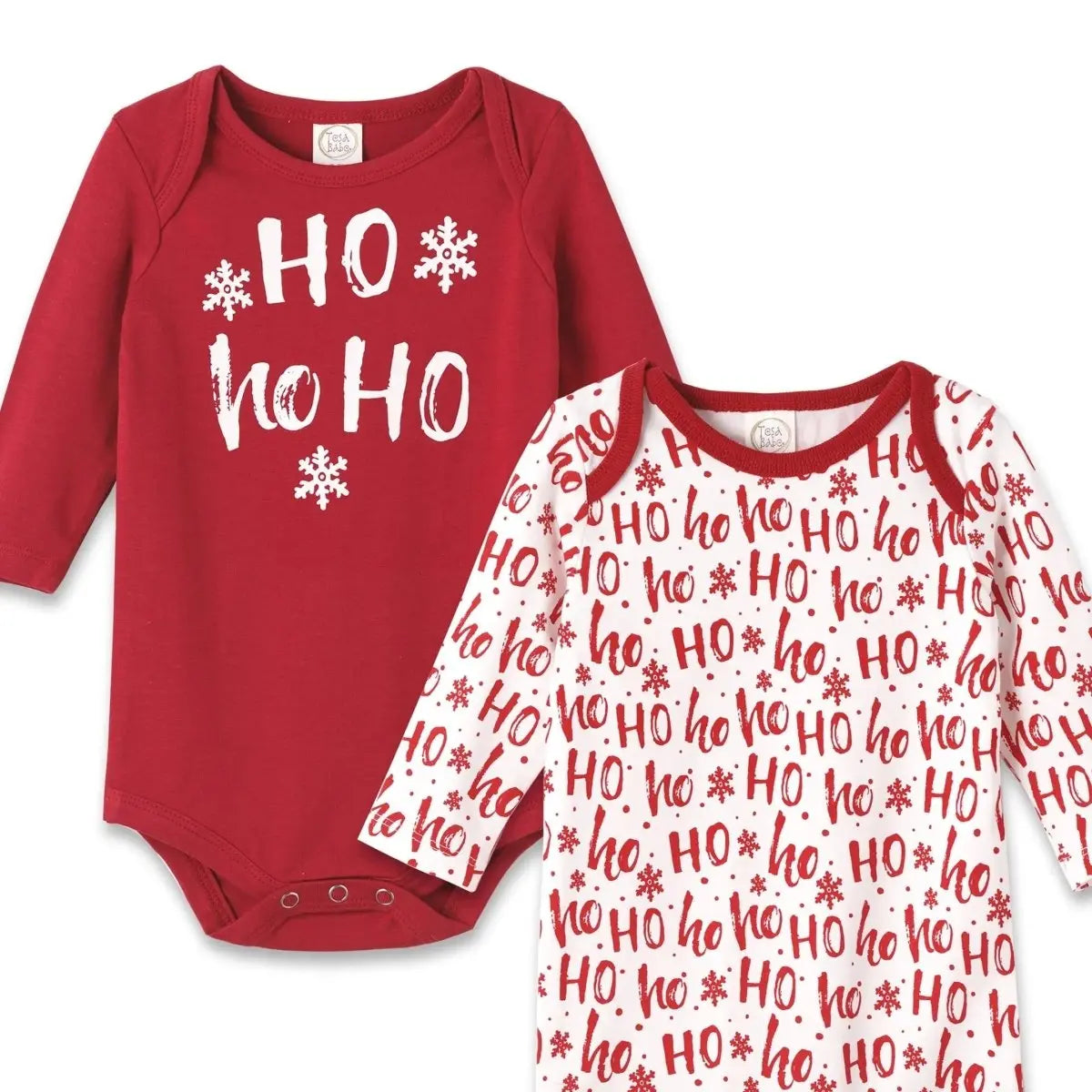 Tesa Babe Ho Ho Ho Christmas 2 Pack Ultra Soft Bodysuits for Babies - Everetts Place Boutique - 