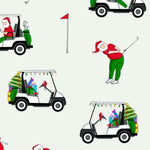 LollyBanks Ho Ho Hole In One baby zipper pajama, golf & Christmas print.