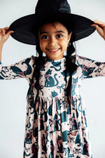 Hocus Purrcus 3 Quarter Sleeve Pocket Twirl Dress Toddler Mila & Rose ® Everetts Place: Online Boutique