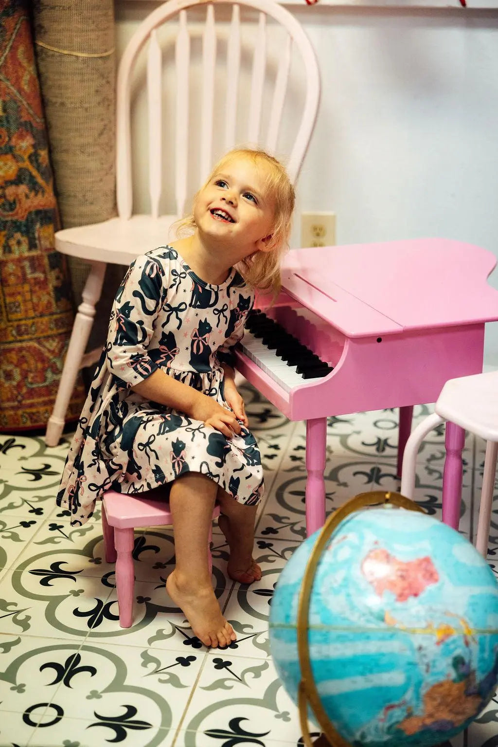 Hocus Purrcus 3 Quarter Sleeve Pocket Twirl Dress Toddler Mila & Rose ® Everetts Place: Online Boutique