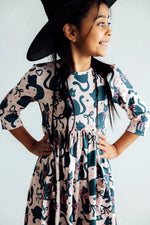 Hocus Purrcus 3 Quarter Sleeve Pocket Twirl Dress Toddler Mila & Rose ® Everetts Place: Online Boutique