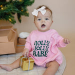 Little Joy Co. Holly Jolly Babe Christmas Sweatshirt Romper - Everetts Place Boutique - 