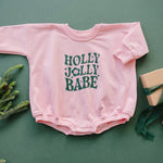 Little Joy Co. Holly Jolly Babe Christmas Sweatshirt Romper - Everetts Place Boutique - 