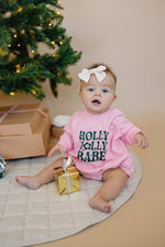 Little Joy Co. Holly Jolly Babe Christmas Sweatshirt Romper - Everetts Place Boutique - 