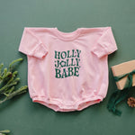 Little Joy Co. Holly Jolly Babe Christmas Sweatshirt Romper - Everetts Place Boutique - 