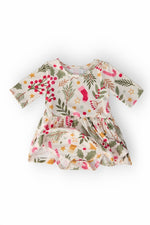 Mila & Rose ® Holly Jolly Christmas 3 4 Sleeve Twirl Bodysuit For Babies - Everetts Place Boutique - 