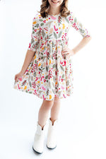 Holly Jolly Christmas Three Quarter Sleeve Twirl Dress Mila & Rose ® Everetts Place: Online Boutique