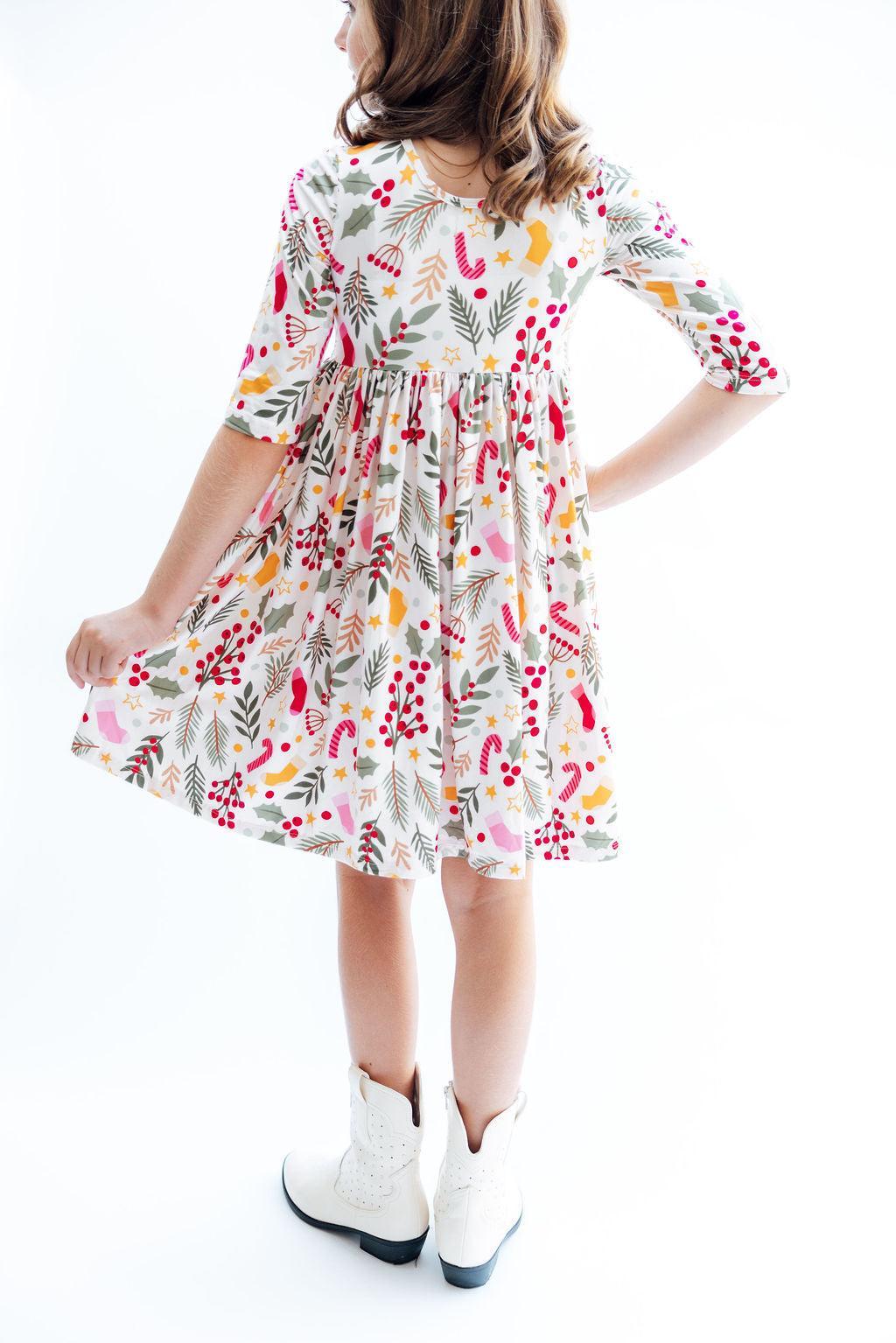 Holly Jolly Christmas Three Quarter Sleeve Twirl Dress Mila & Rose ® Everetts Place: Online Boutique