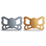 Mushie Frigg Butterfly Anatomical Silicone Pacifier 2 Pack 6 to 18 Months - Baby & Toddler > Baby Health > Pacifiers & Teethers SILICONE FRIGG PACIFIERS