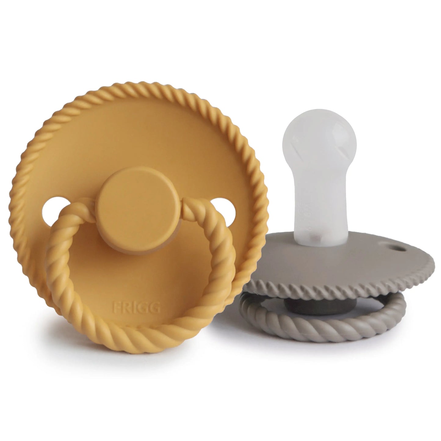 Frigg Rope Silicone Pacifier 2 Pack with SilkySoft Nipple and Click Lock System Mushie