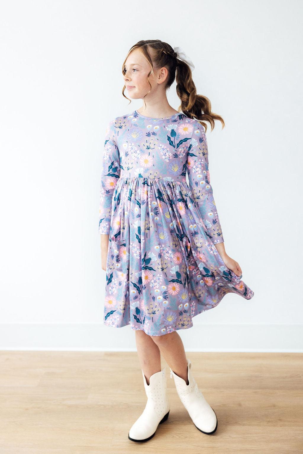 Honeysuckle Long Sleeve Pocket Twirl Dress for Girls Mila & Rose ® Everetts Place: Online Boutique