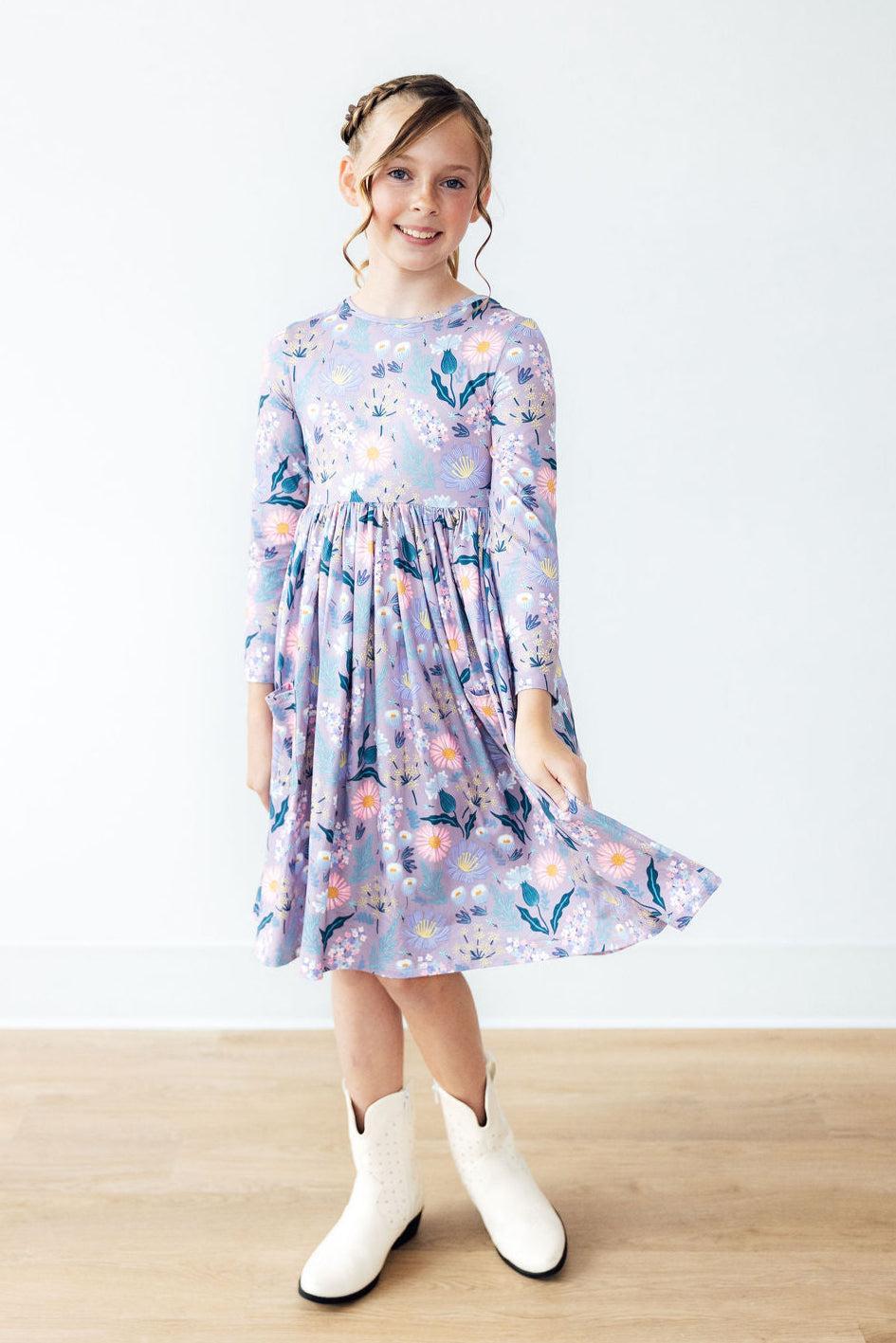 Honeysuckle Long Sleeve Pocket Twirl Dress for Girls Mila & Rose ® Everetts Place: Online Boutique