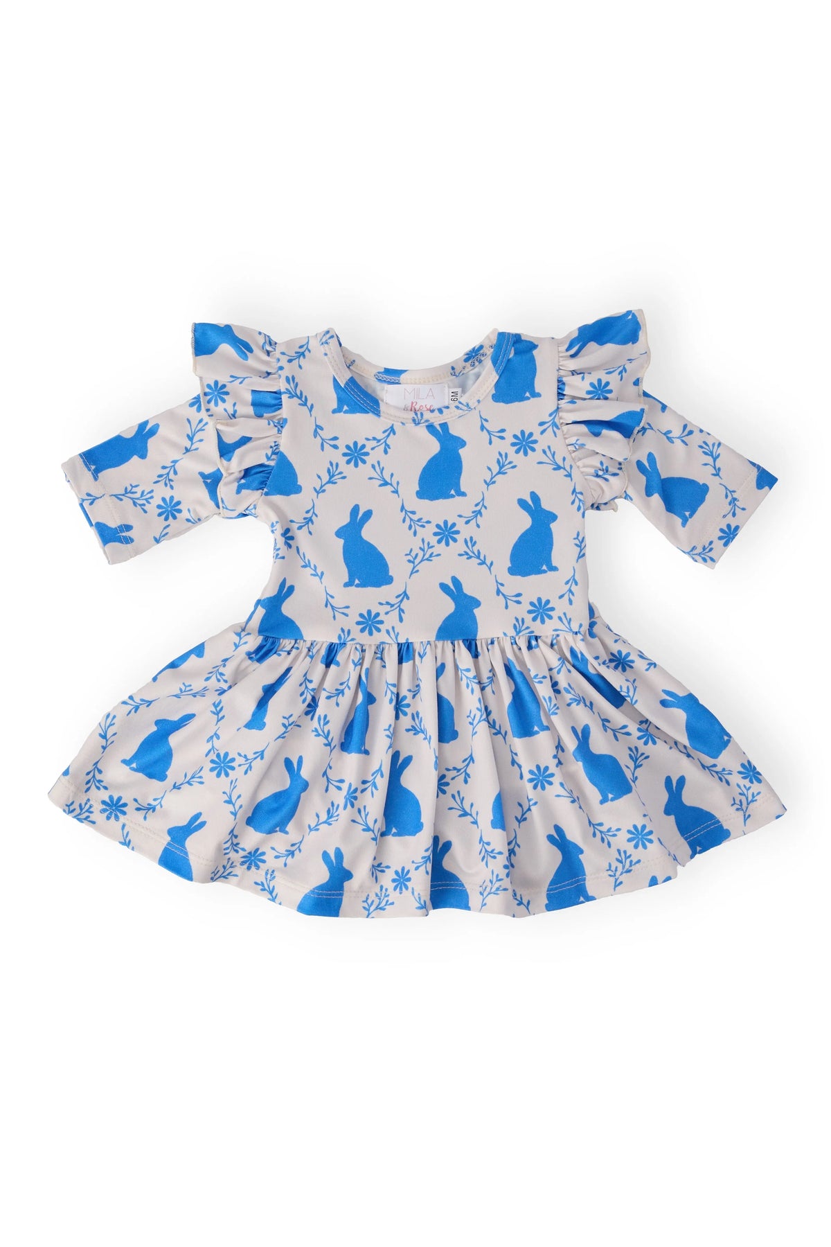 Mila & Rose ® Hop 'til You Drop 3/4 Sleeve Twirl Flutter Bodysuit - 