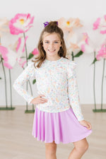 Mila & Rose ® Hoppy Easter Long Sleeve Ruffle Tee Mila And Rose Kids - Everetts Place Boutique - 