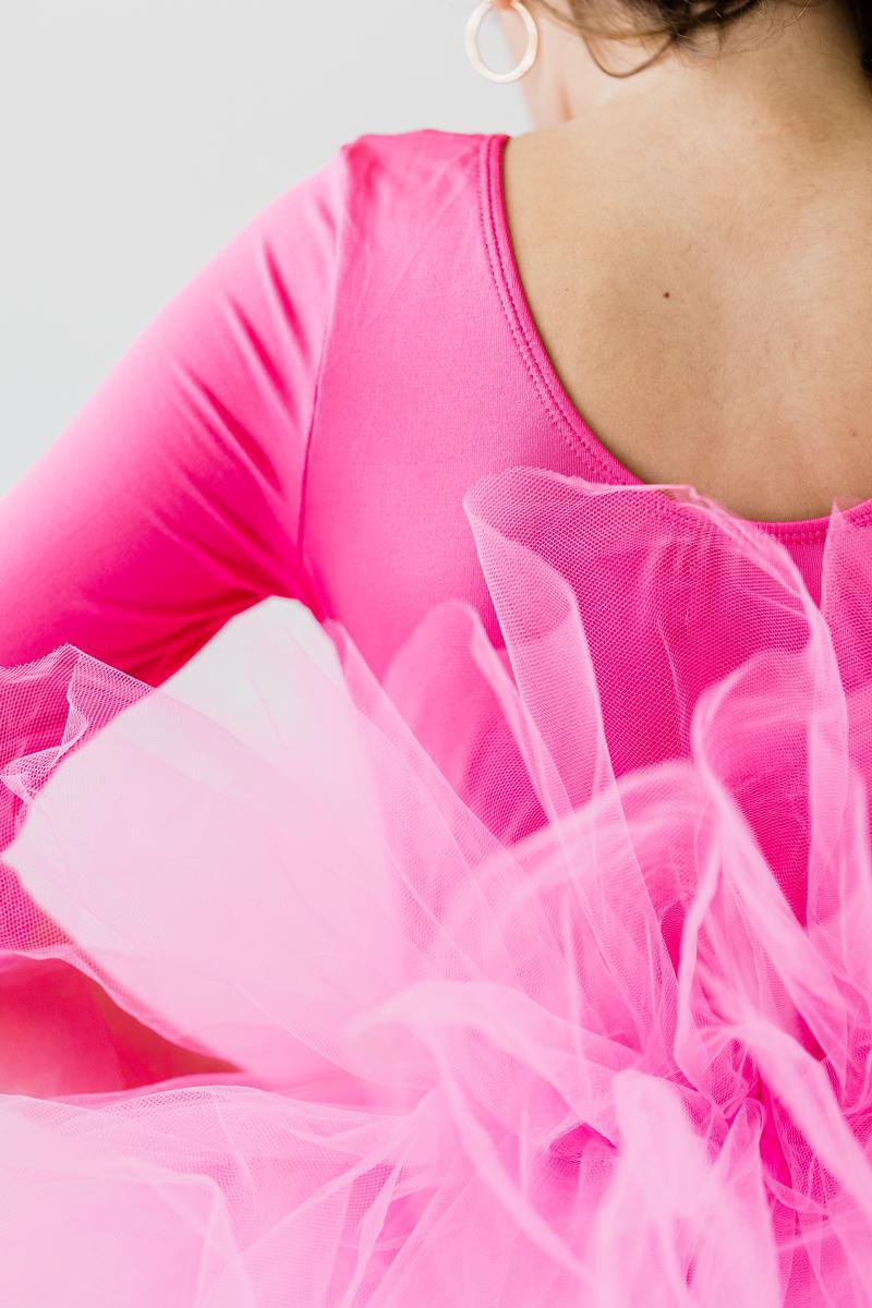 Mila & Rose ® Hot Pink 3/4 Tutu Leotard for Girls Dance Class Playtime - Everetts Place Boutique - 